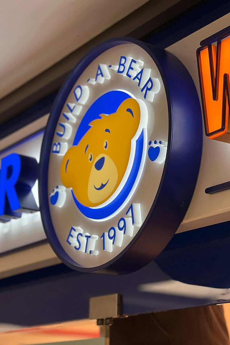 Build-A-Bear Workshop — signage designed, manufactured and installed by Ellis Signs