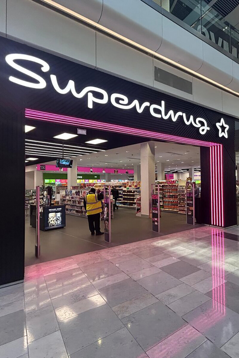 Superdrug — signage designed, manufactured and installed by Ellis Signs